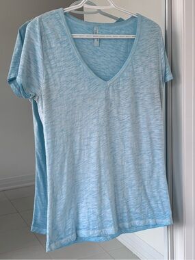 Campus Crew V-Neck Women's Tee in Blue